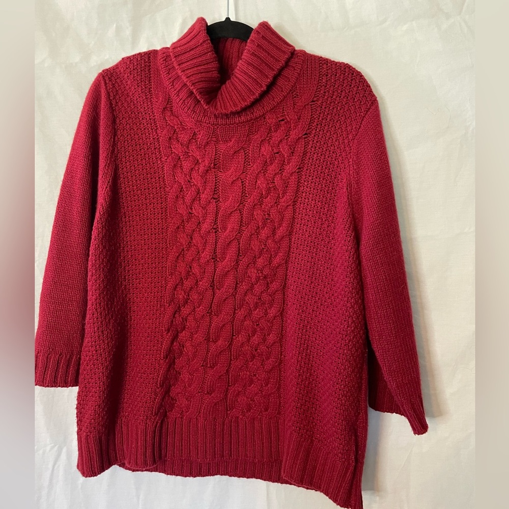 Monterey Bay, Red Turtle Neck Sweater, Size XL